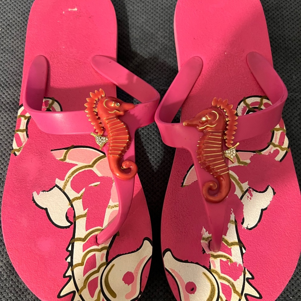 Miss Trish from Capri Splash jeweled pink seahorse sandal size 9